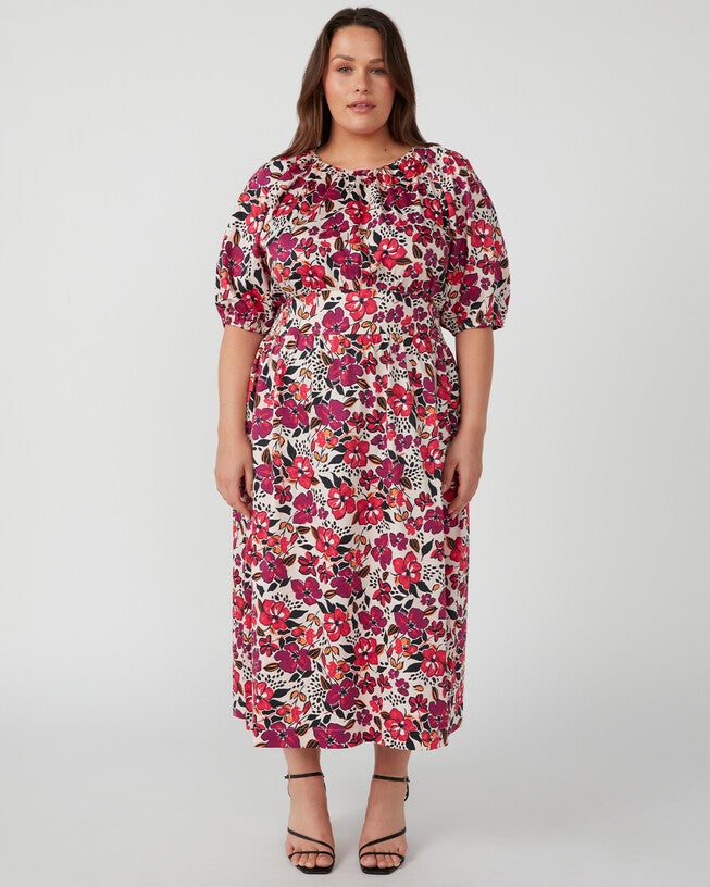 Buckingham Garden Pink Floral Midi Dress, , alternate image number 6