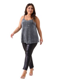 Sequin Sparkle Glitter Cami Sleeveless Gradient Top