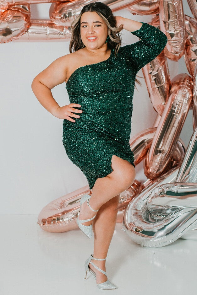 Set in Stone Short Party Dress, Hunter / Hunter Green, hi-res image number 0