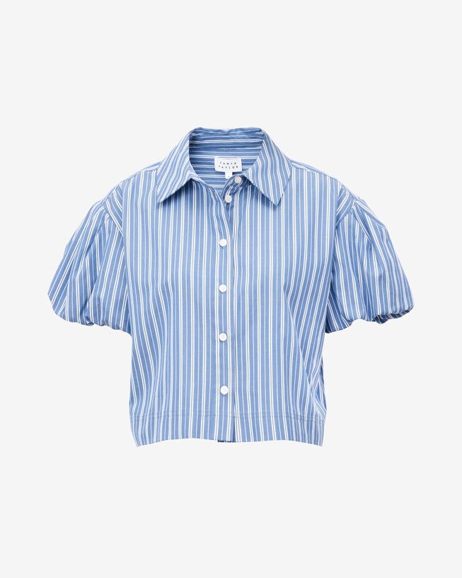 Elza Top, French BlueWhite Multi / Dusty Blue, alternate image number 1