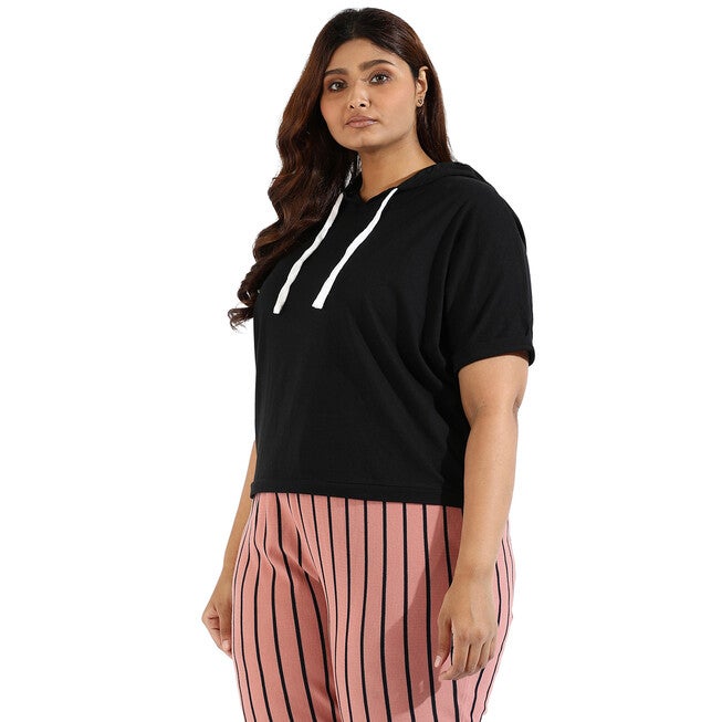 Black Crop Sweatshirt, , alternate image number 5