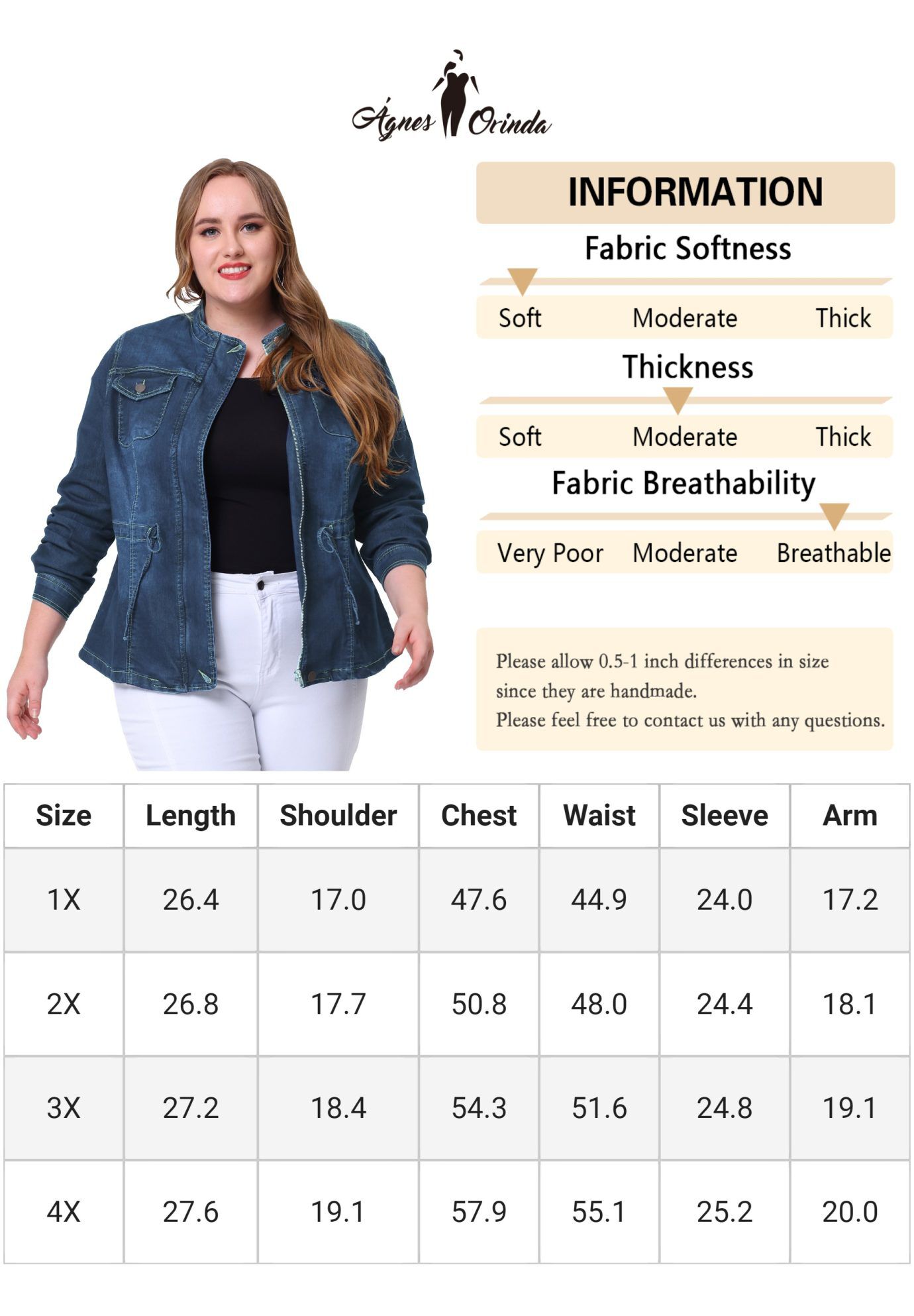 STRETCH STAND COLLAR ZIP DRAWSTRING DENIM JACKET, Navy Blue / Navy, alternate image number 4