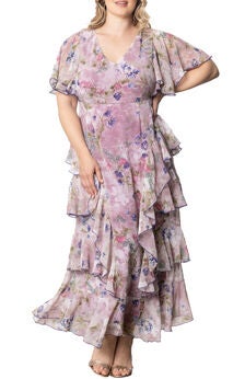 Tour de Flounce Chiffon Evening Gown