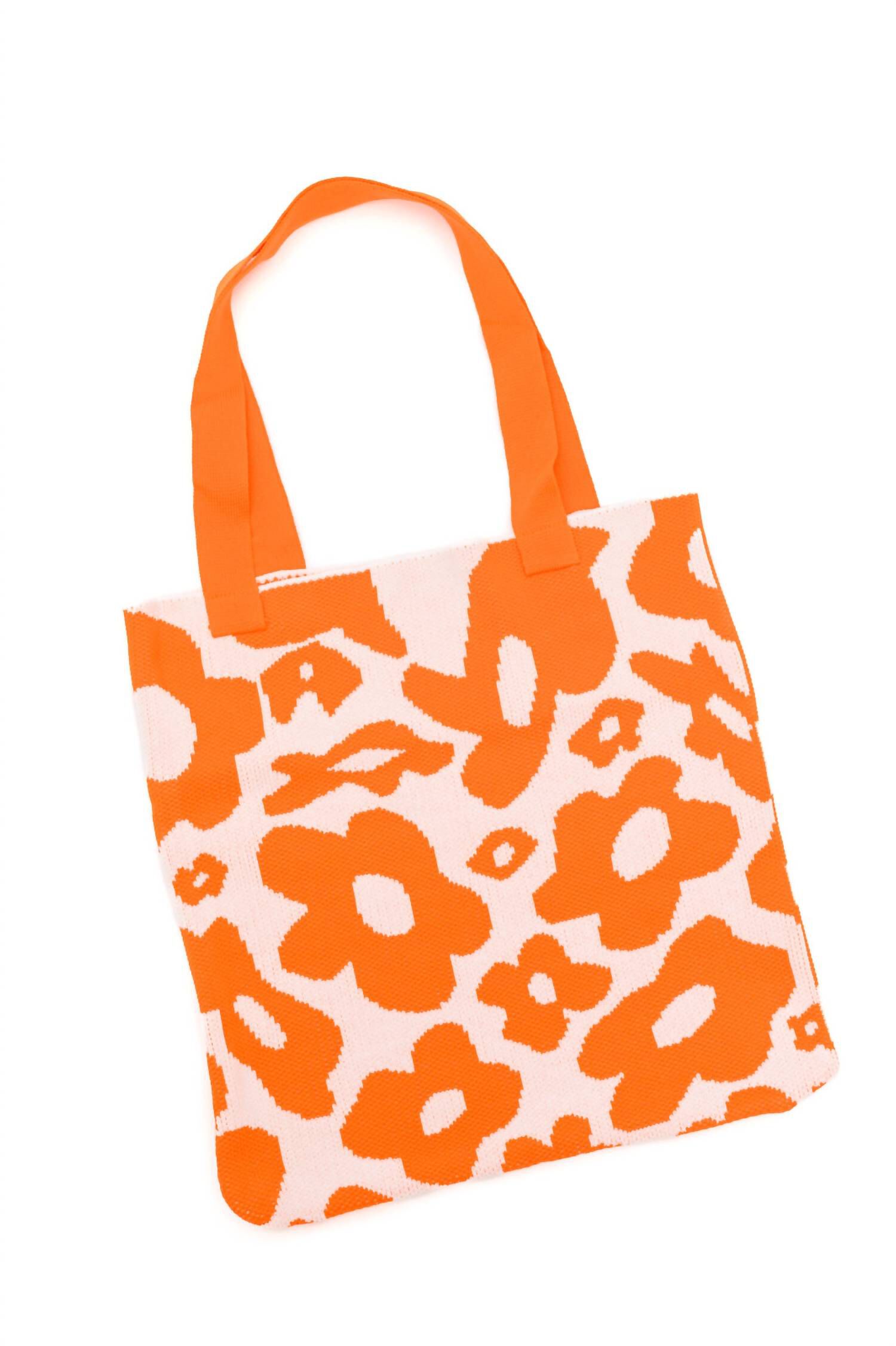 Women's Lazy Daisy Knit Bag, Orange / Orange, hi-res image number 0