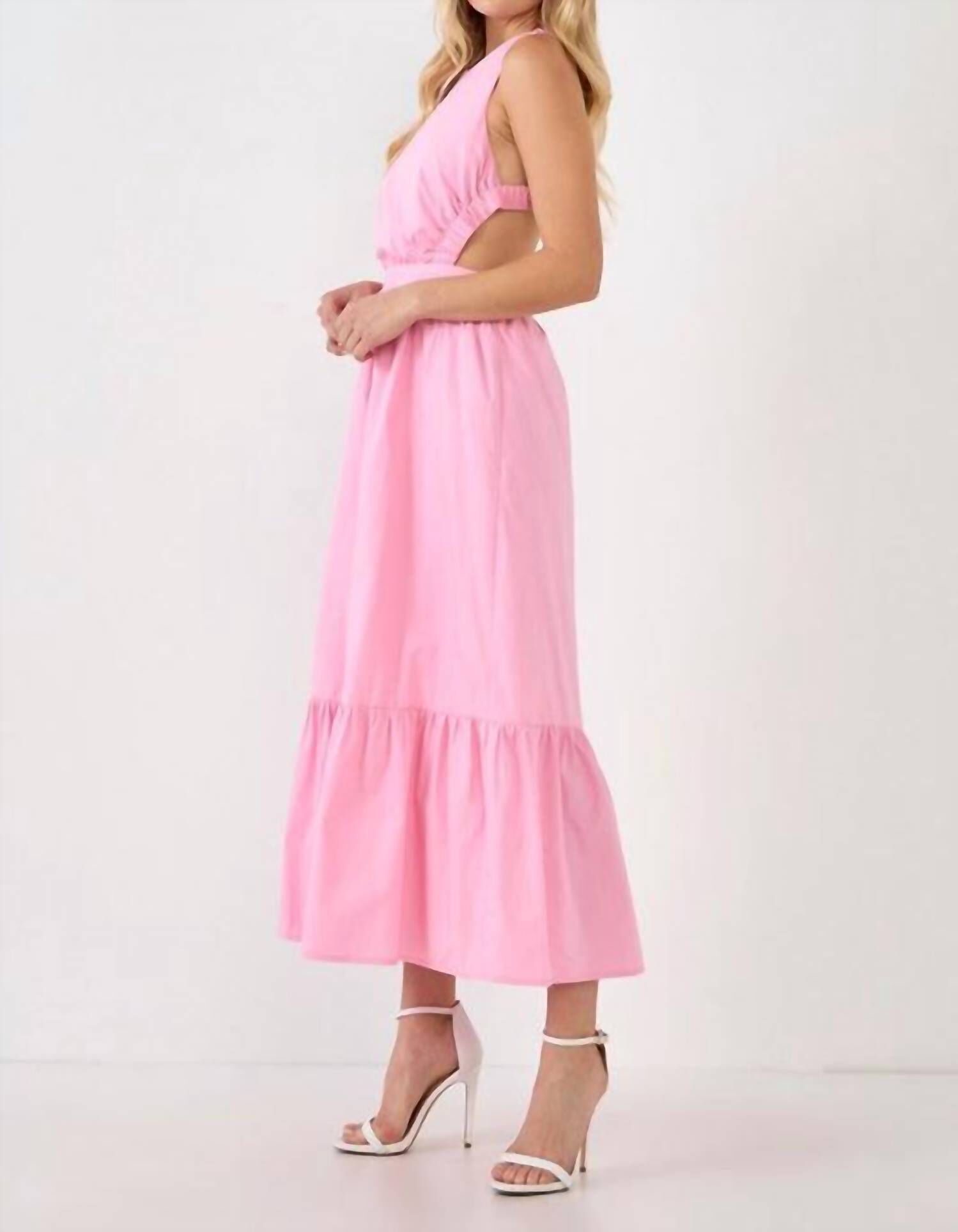 SLEEVELESS MAXI DRESS IN PINK, , alternate image number 7