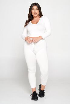 Crop Pullover Hoodie and Sweatpants Set