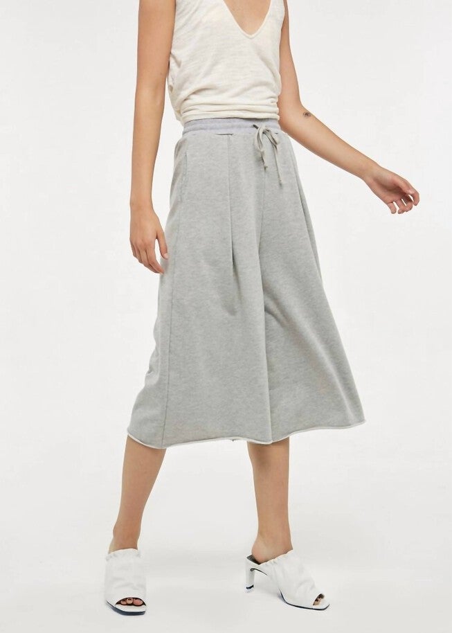FLYNN CULOTTES PANT IN HEATHER GREY, Heather Grey / Charcoal Grey, hi-res image number 0