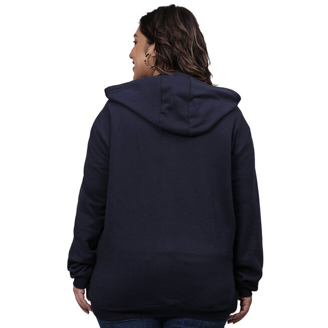 Navy Hooded Front Zip Sweatshirt, , alternate image number null