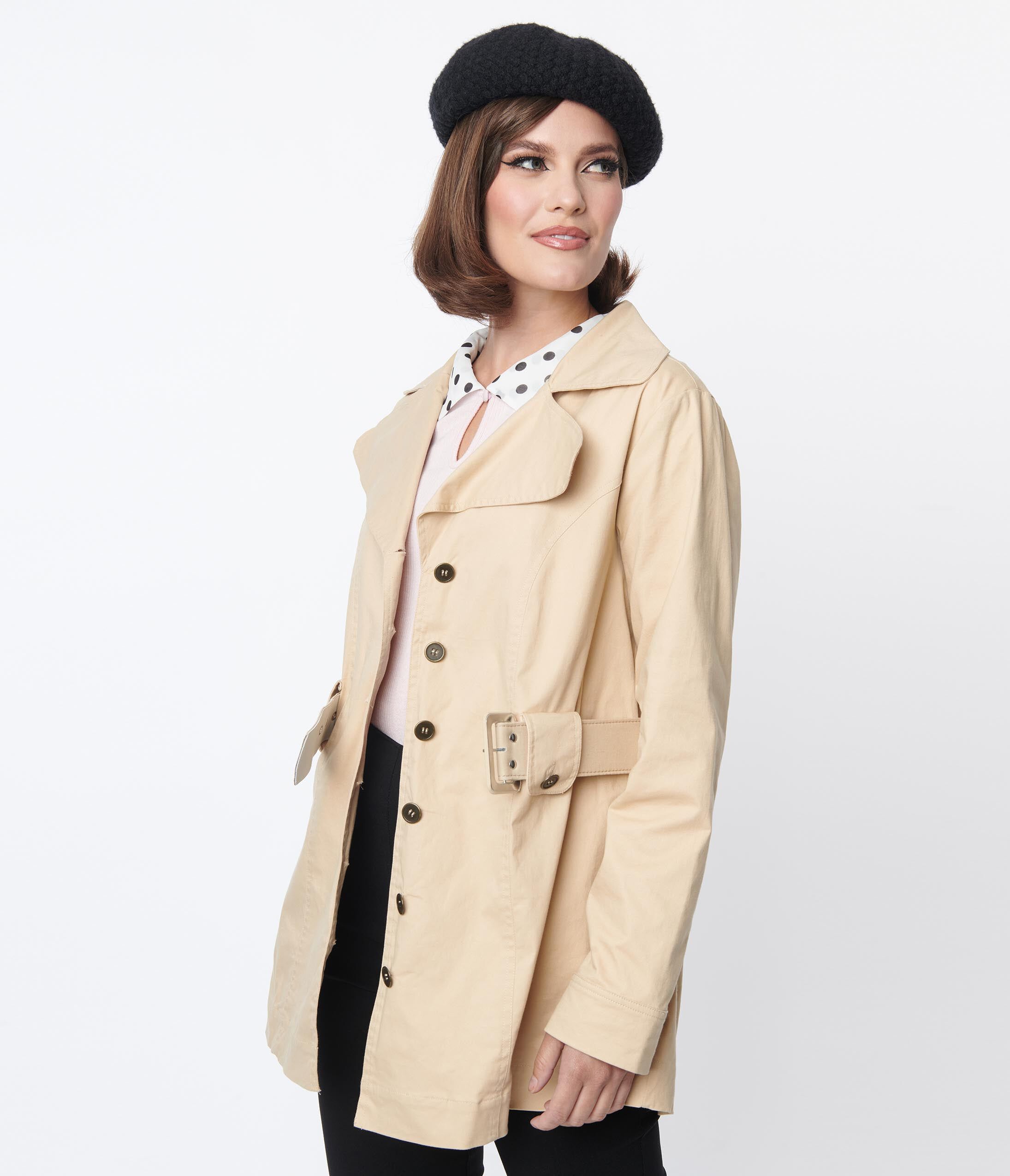 Smak Parlour Khaki Belted Trench Coat, Brown Nude / Tan, alternate image number 1