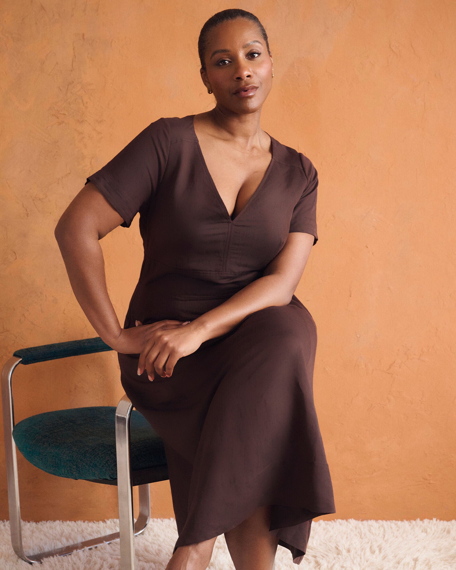 Akira Dress, Choc / Brown, alternate image number 3