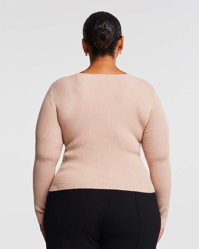Wrap It Up Long Sleeve Knit Top, Latte / Beige, alternate image number 1