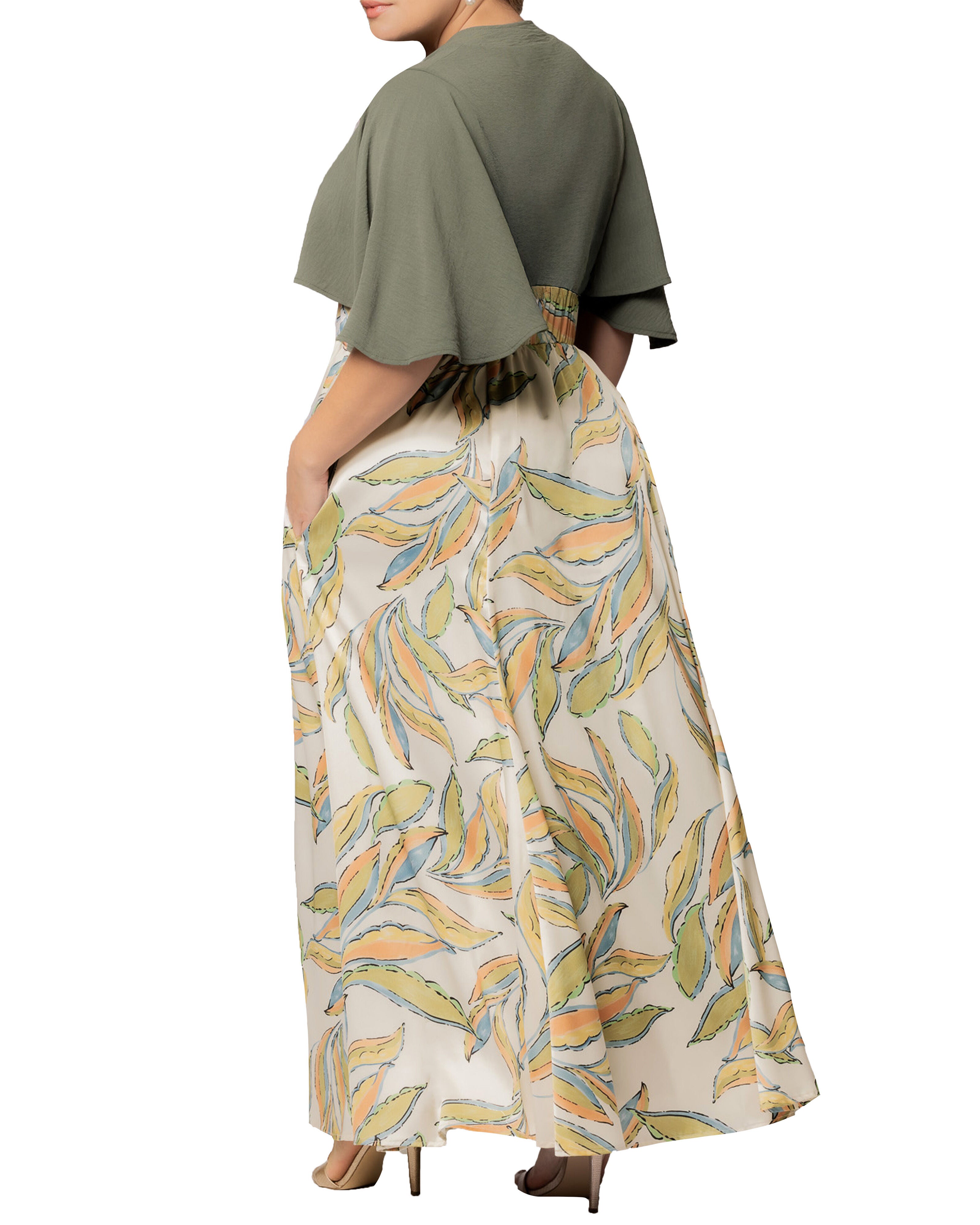 Avisa A-Line Evening Gown, ARTFUL LEAVES / Beige, alternate image number 1