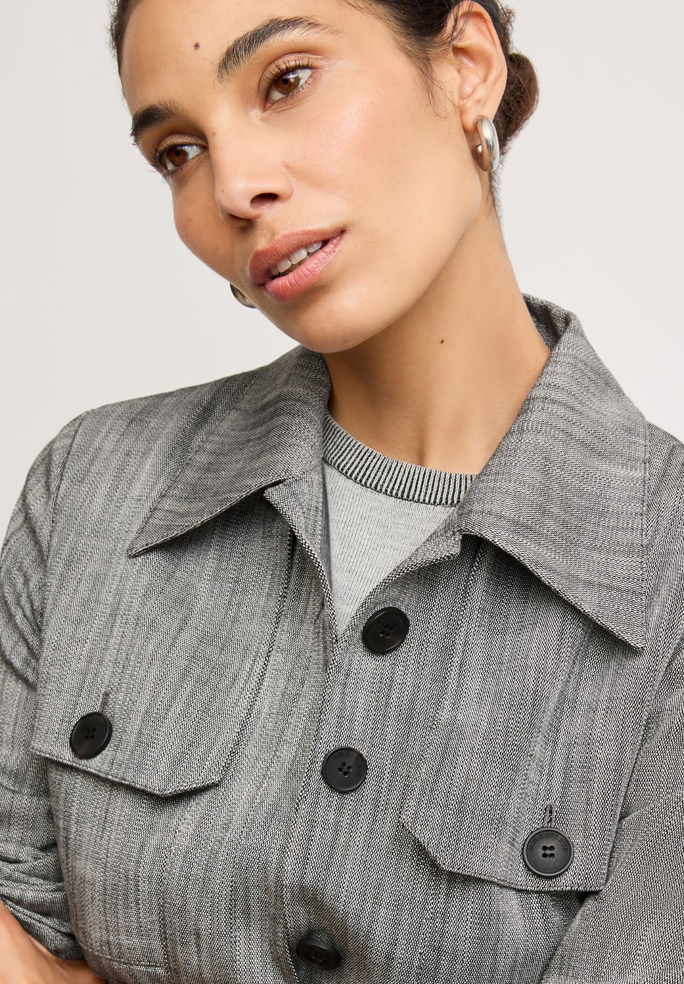 Emery Safari Blazer - Porto Weave, BlackWhite / Light Grey, alternate image number 5