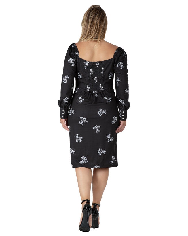 Xena Women's Side Slit Floral Print Midi Dress, , alternate image number 5