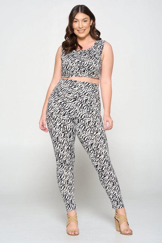 ZEBRA YOGA LEGGINGS, White Zebra / White, hi-res image number 0