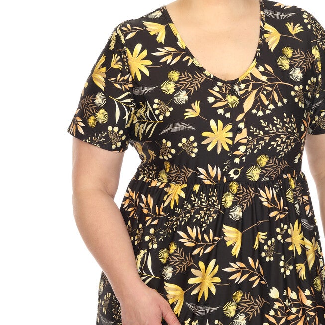White Mark  Floral Short Sleeve Knee Length Dress, , alternate image number 8