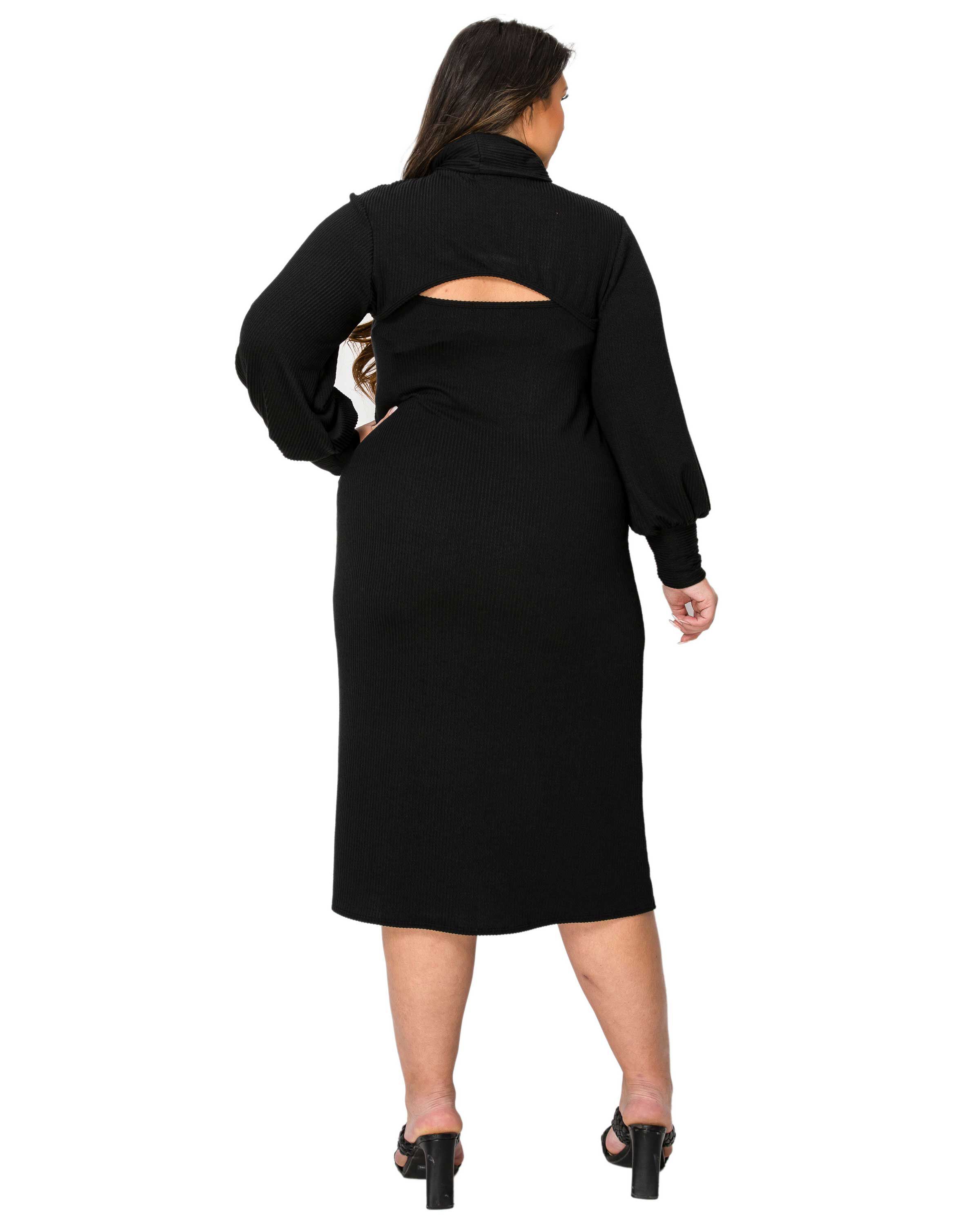 ASTER TWO PIECE SWEATER DRESS SET, Black / Black, alternate image number 2