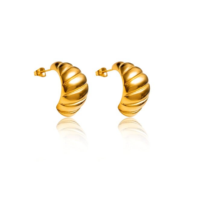 TAINTED HOOP EARRINGS, GOLD / Gold, hi-res image number 0