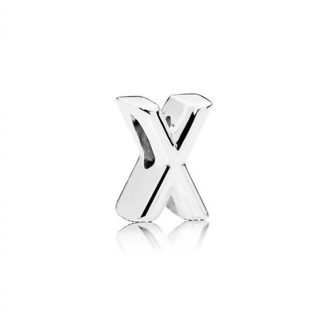 LETTER X CHARM IN SILVER, Silver / Silver, hi-res image number null