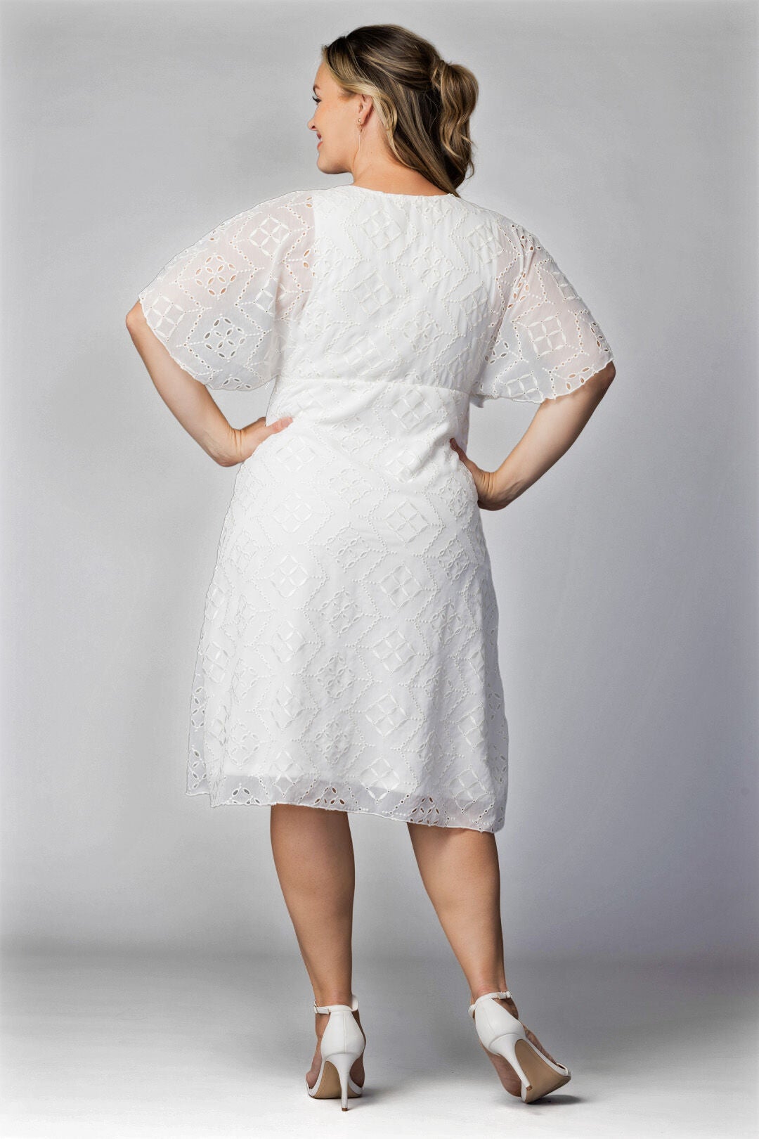 Heavenly Cocktail Dress, Ivory Eyelet / White, alternate image number 1