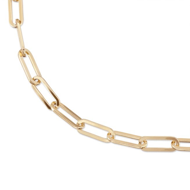 Large Elongated Link Chain Bracelet 6.5 inches Gold, , alternate image number 2