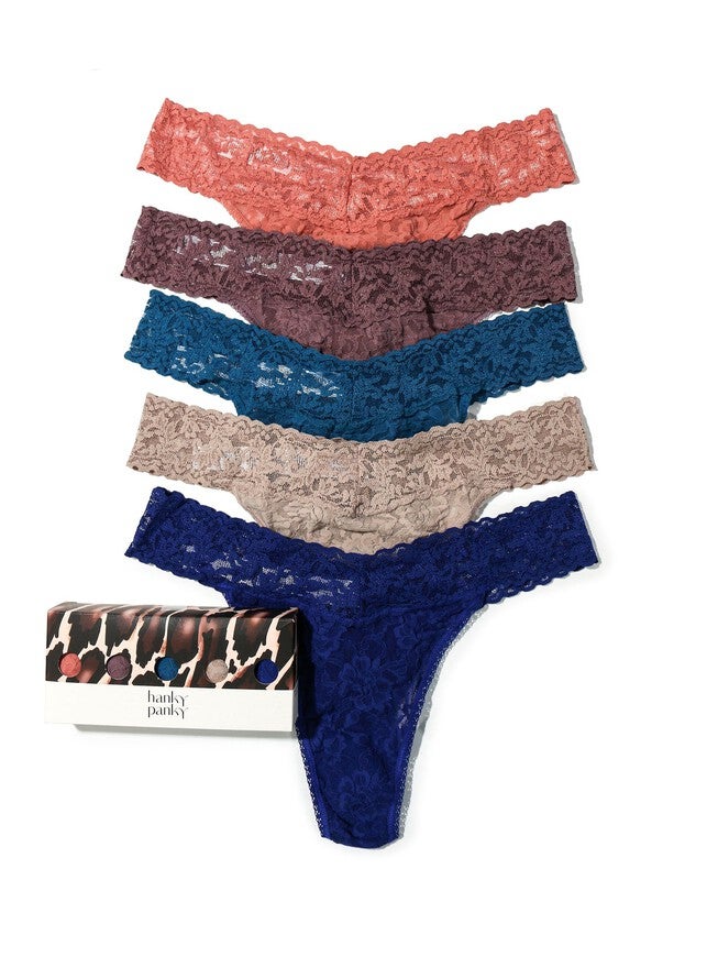 5PACK SIGNATURE LACE PLUS THONG, HDBTHIMALAYAN PINKDUSKBEGUILING BLUETAUPEMIDN / Pink, hi-res image number null