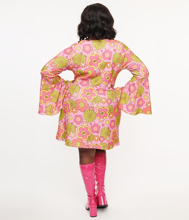 Barbie x Smak Parlour 1960s Pink Barbie All Over Print Mini Dress, Pink Barbie All Over Print / Pink, alternate image number 1