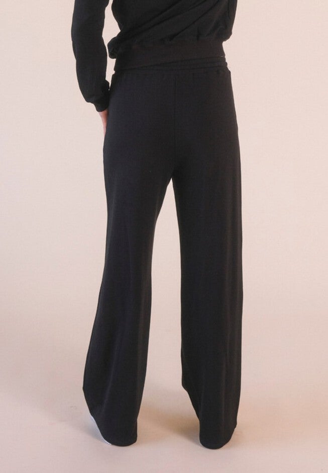 Plus Betty Organic Cotton + Tencel Wide Leg Pant, Black / Black, alternate image number null
