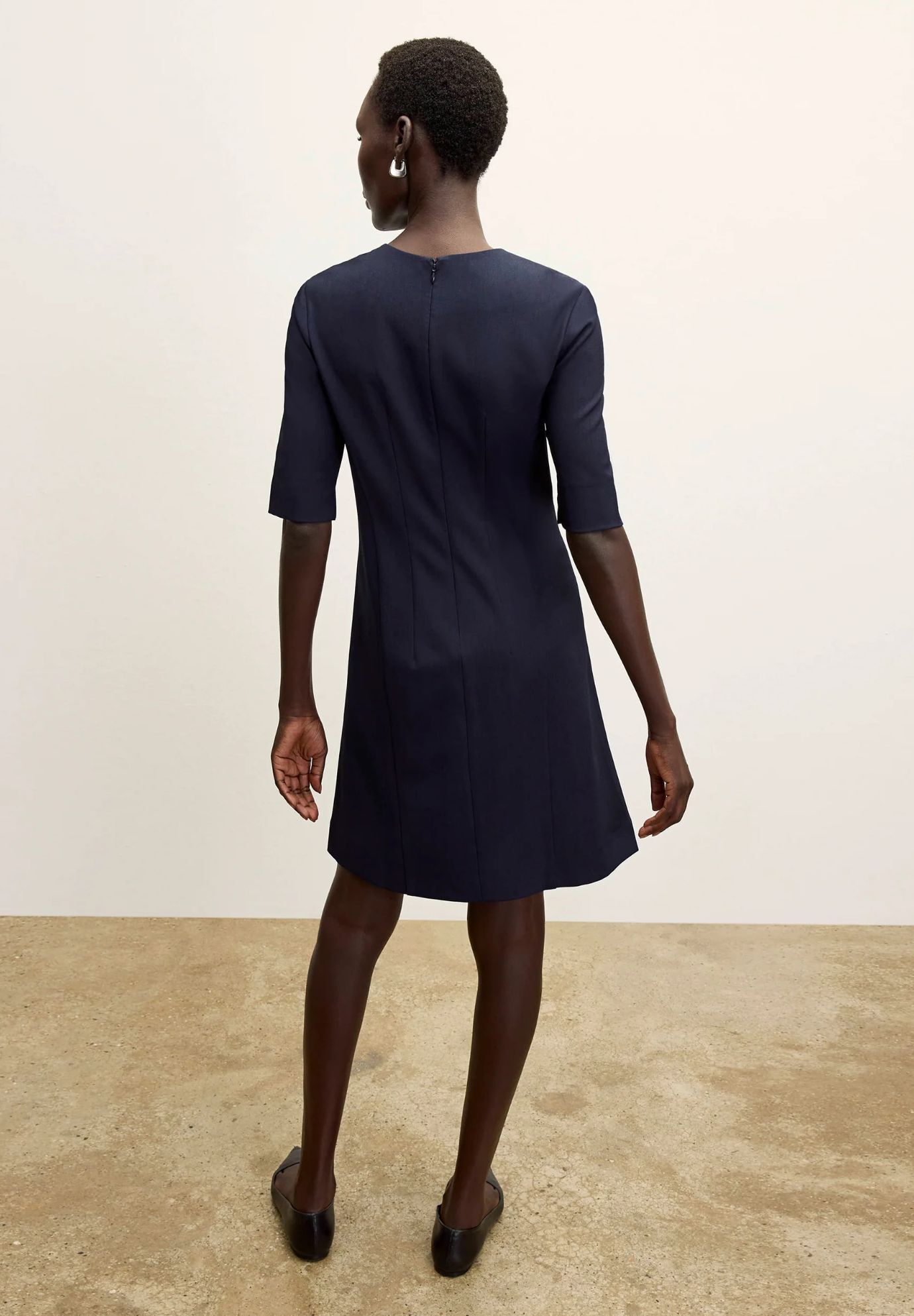 Emily Dress - Recycled WonderTex, Dark Navy / Navy, alternate image number 1