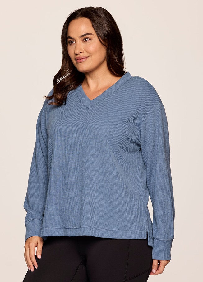 Plus Weekend Reset Pullover, Blue / Dusty Blue, alternate image number null