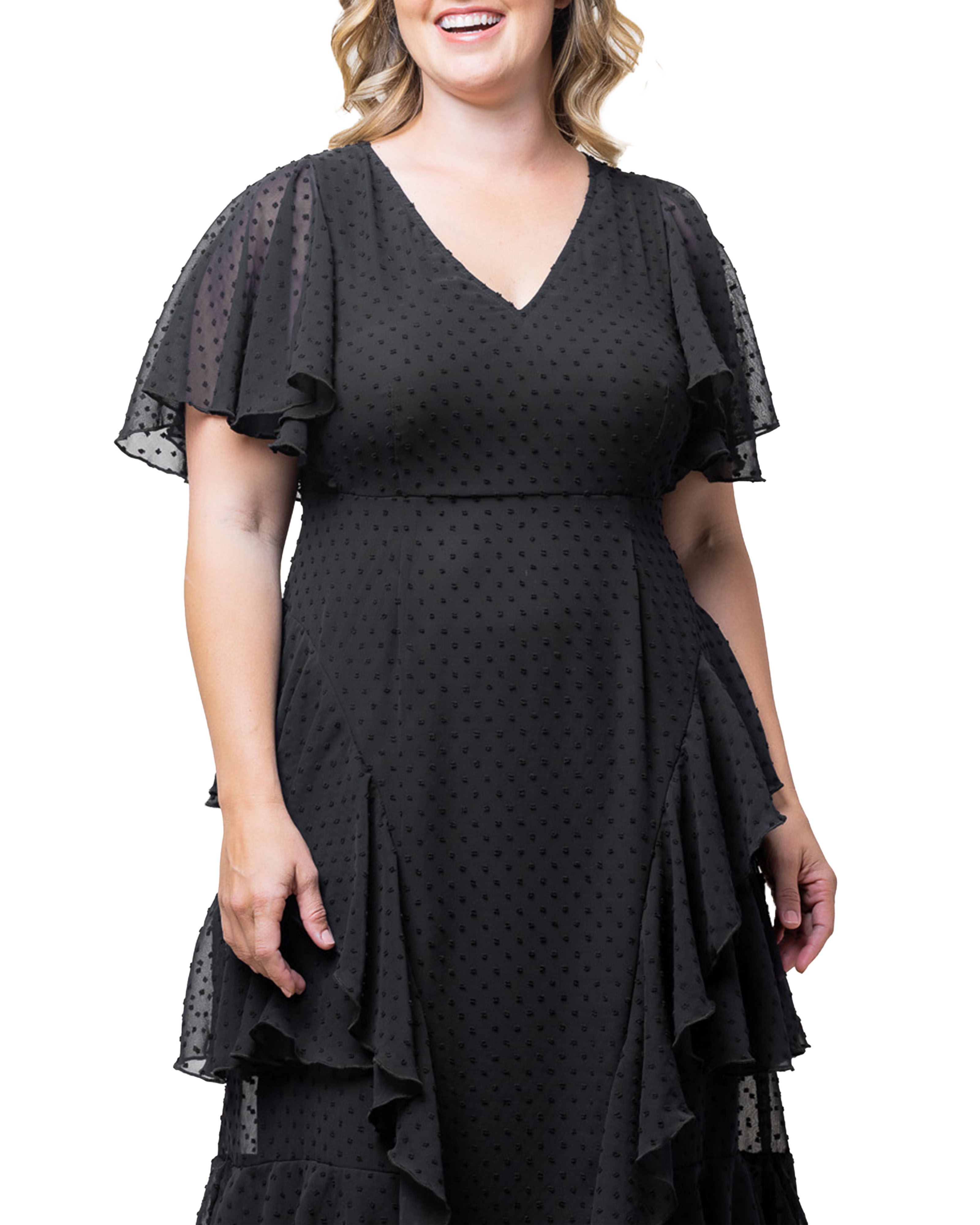 Tour de Flounce Chiffon Evening Gown, ONYX / Black, alternate image number 2