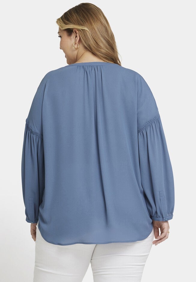 Paulina Peasant Blouse, Blue Stone / Dusty Blue, alternate image number 1