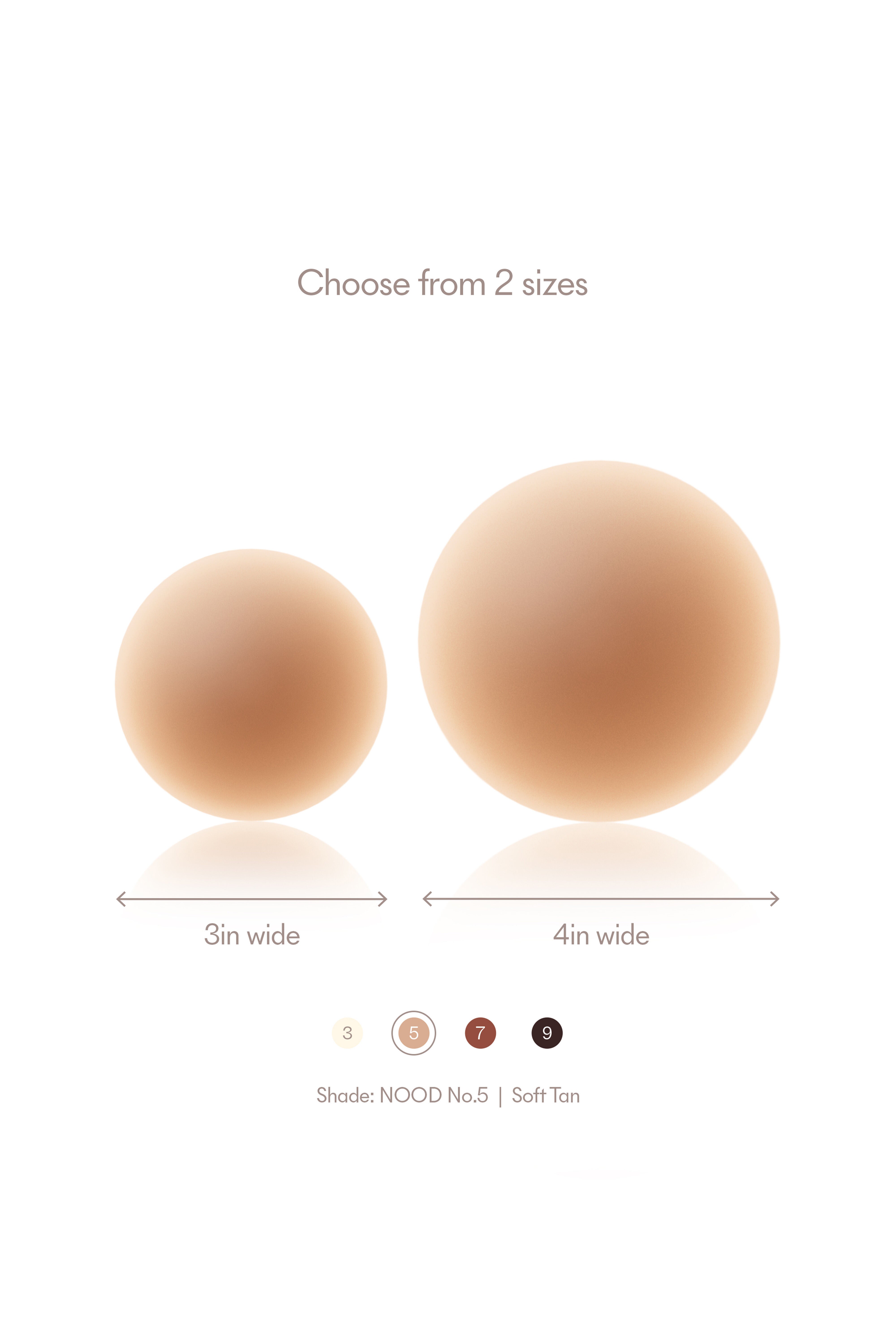 No-Show Adhesive & Reusable Nipple Covers, No 5 Soft Tan / Tan, alternate image number 4