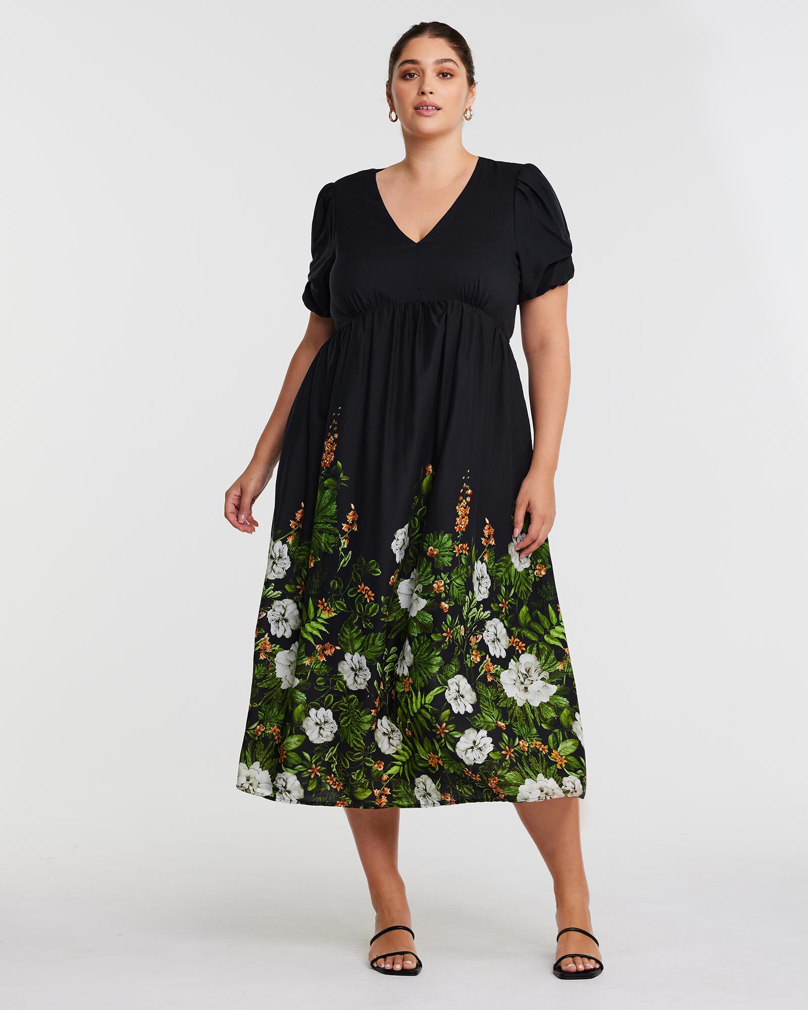 Midnight Black Forest Midi Dress, , alternate image number 8