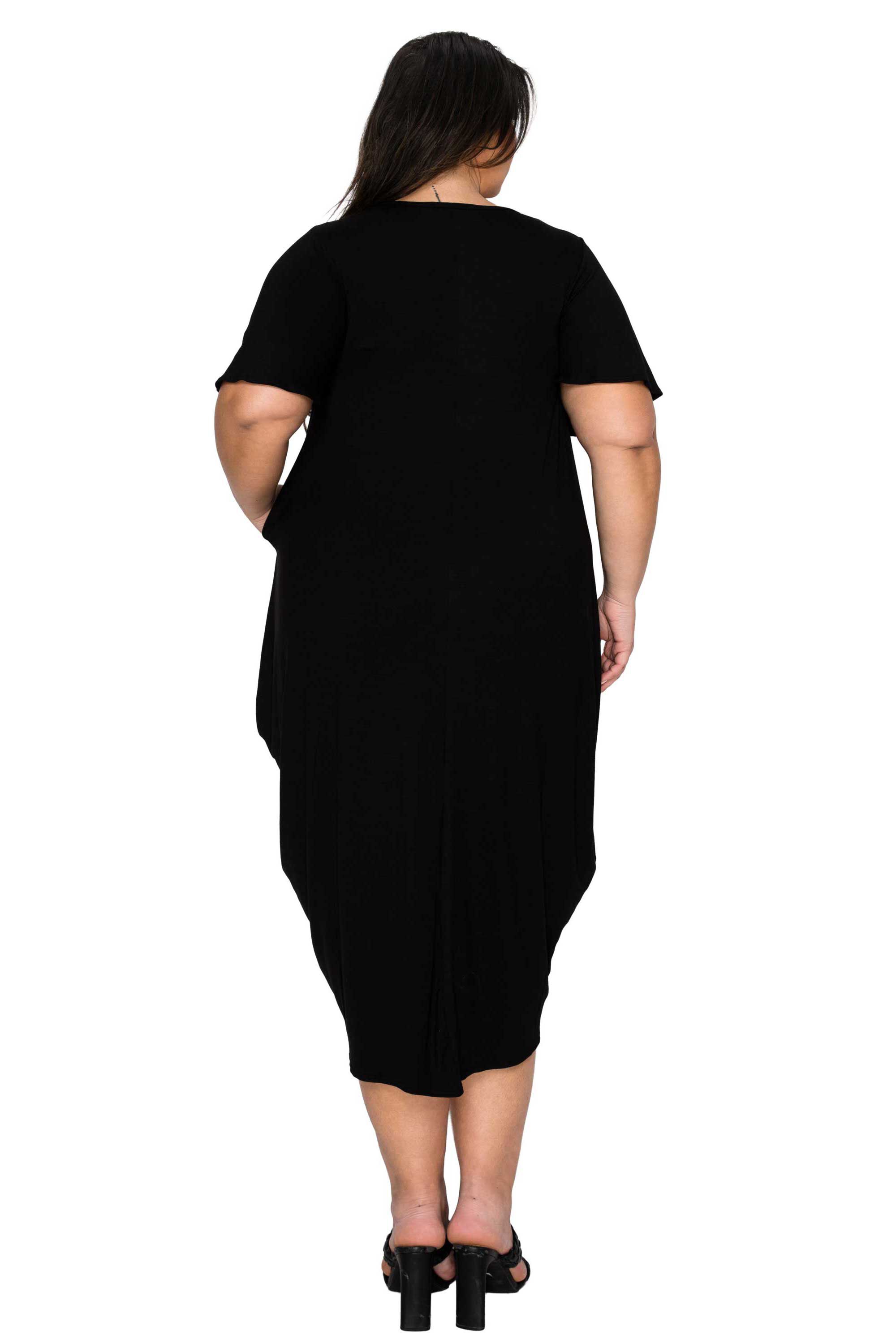 Liz Flutter Sleeve Pocket Dress, Black / Black, alternate image number 2