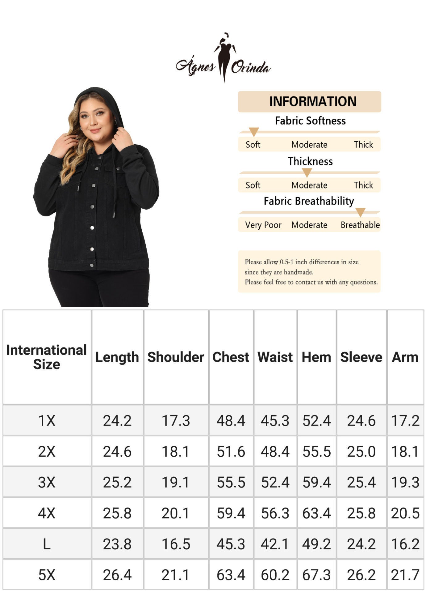 LAYERED DRAWSTRING HOODIE DENIM JEAN JACKET, Dark Black / Black, alternate image number 4