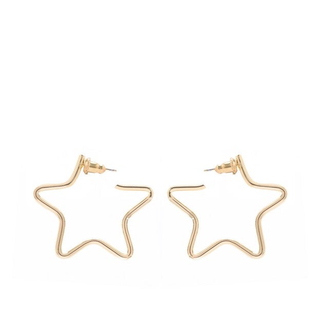 Small Full Star Earrings Gold, Gold / Gold, hi-res image number 0