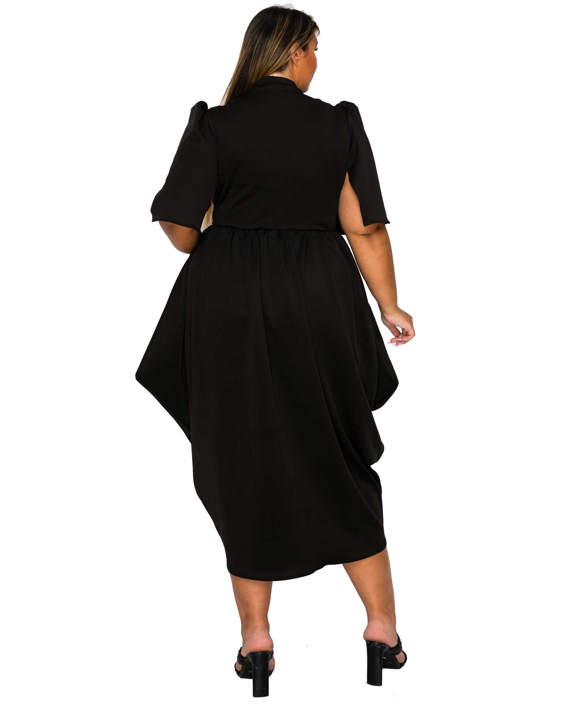 Aesira Tulip Hem Pocket Dress, Black / Black, alternate image number 2