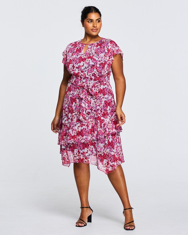 Carmine Flora Dress, Print / Pink, hi-res image number 0