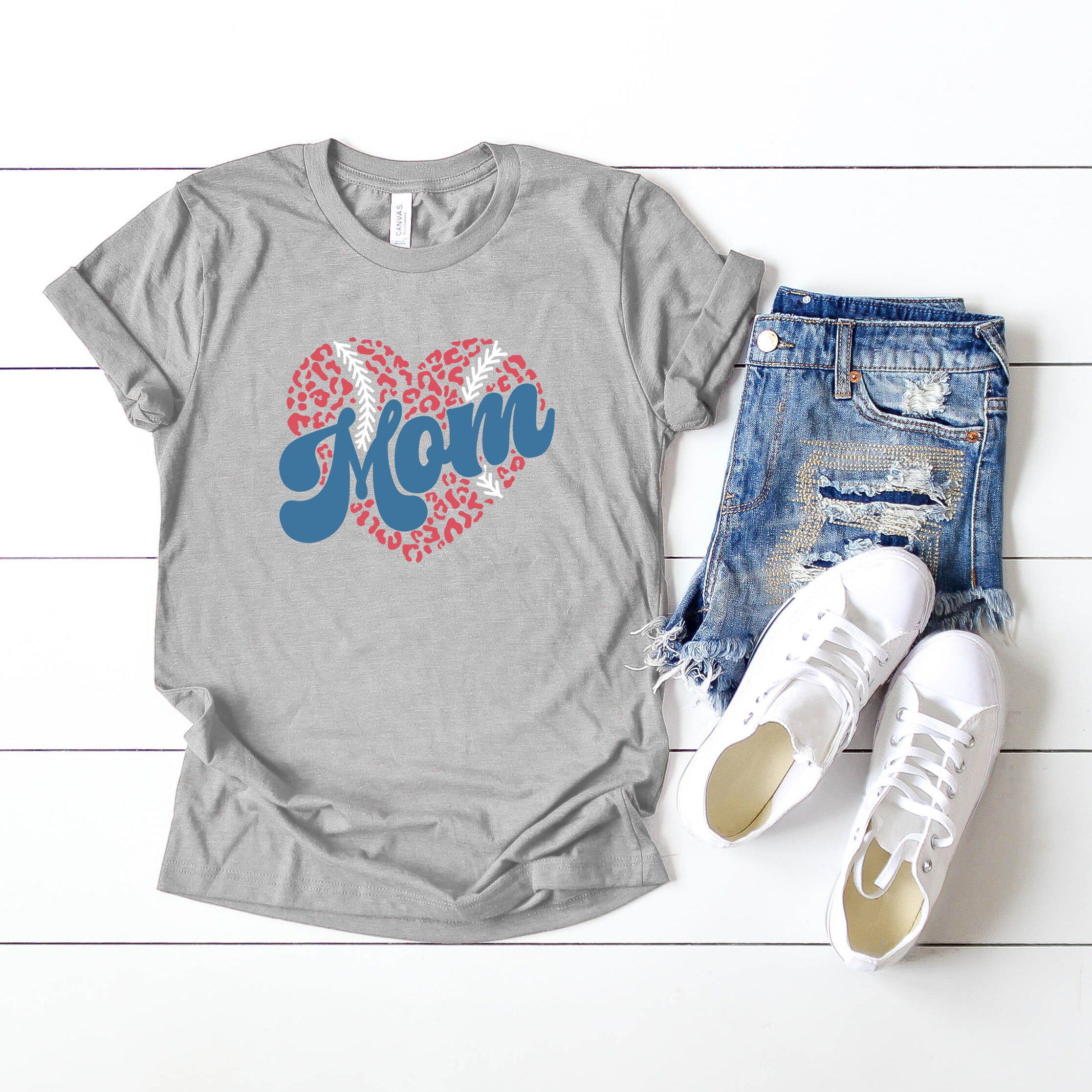 Baseball Mom Heart, Grey / Light Grey, hi-res image number 0