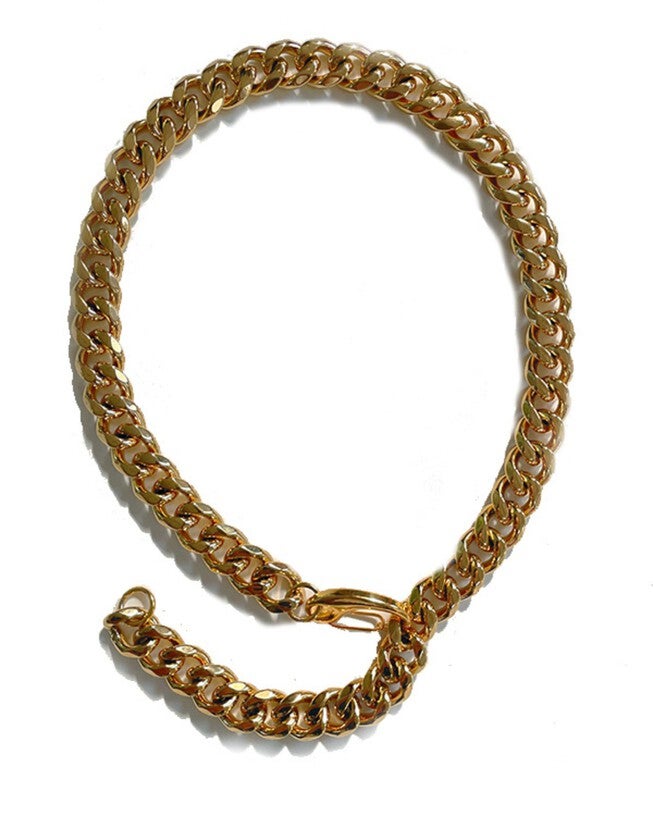 Cuban Lariat Necklace 20 inches, Gold / Gold, hi-res image number null