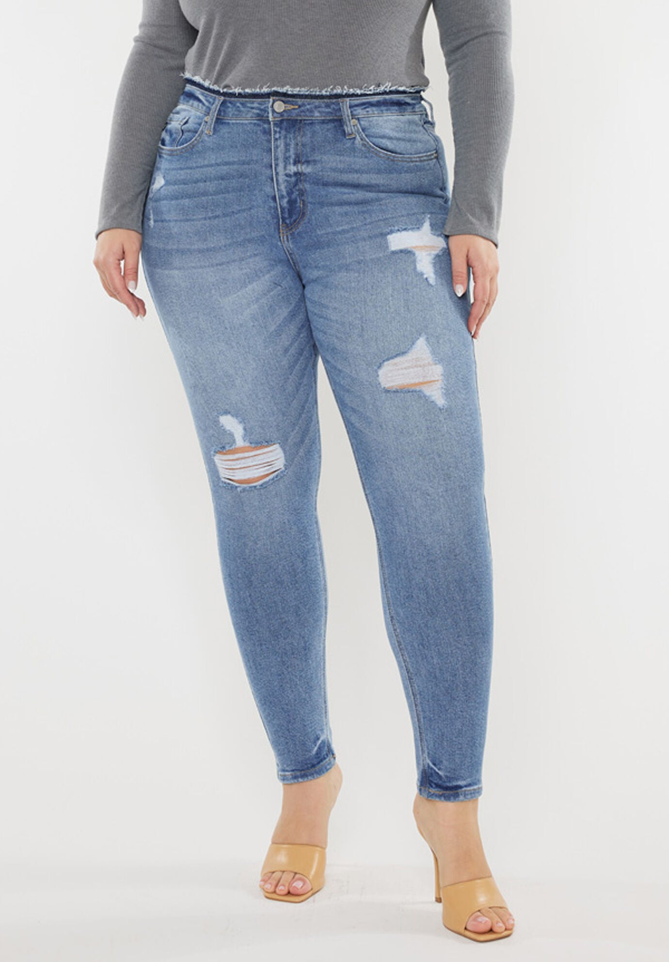 Ivory High Rise Super Skinny (Plus Size), Medium Wash / Medium Wash, hi-res image number 0