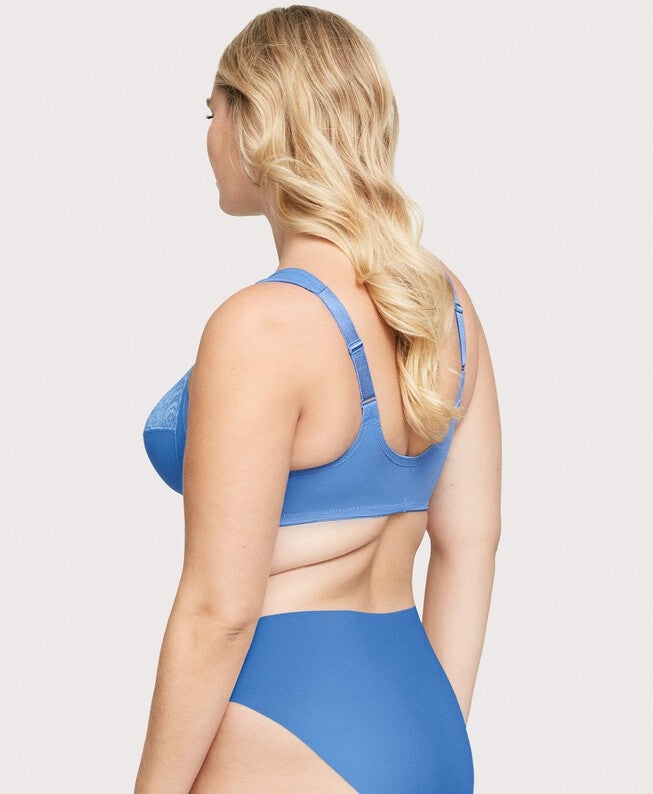 WonderWire Front-Closure Bra, Blue Azure / Azure Blue, alternate image number 2