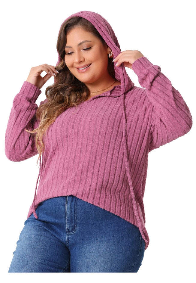 Pullover Lightweight Drawstring Sweatshirt Hoodie, Pink / Pink, alternate image number null