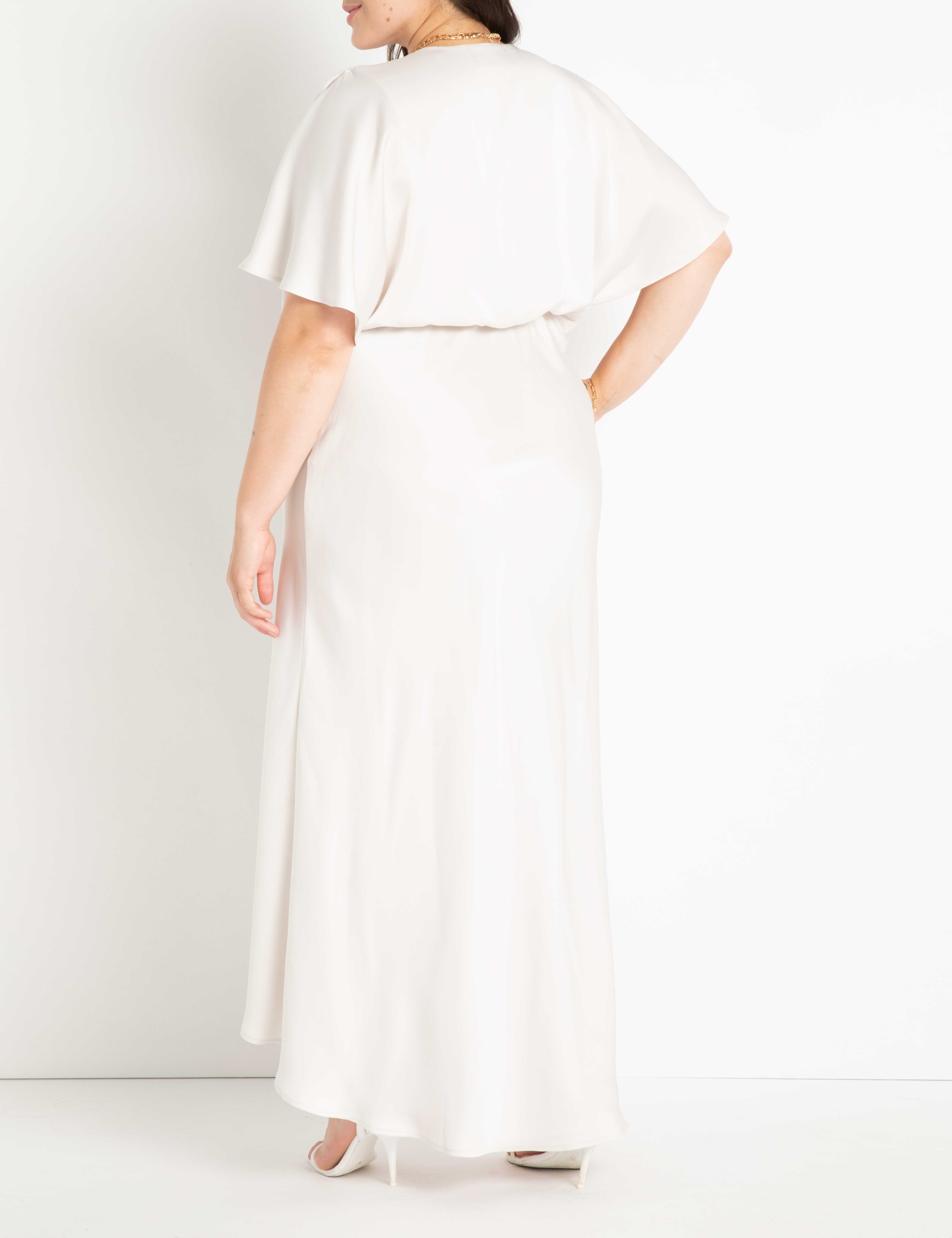 Kimono Sleeve Maxi Dress | White, White sand / White, alternate image number 2