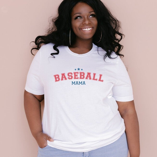 Varsity Baseball Mama Stars, White / White, hi-res image number 0
