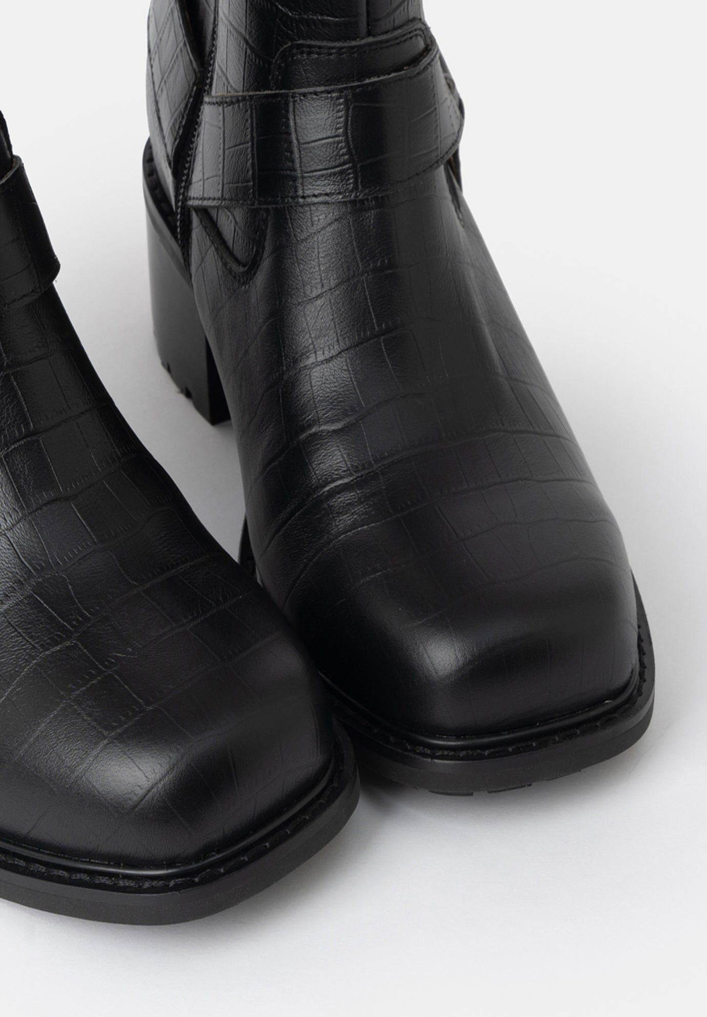 Drifter Moto Boots, Black Croco / Black, alternate image number 3