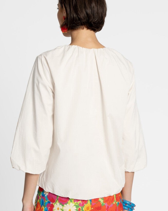 Emily Ruched Top, White / White, alternate image number null