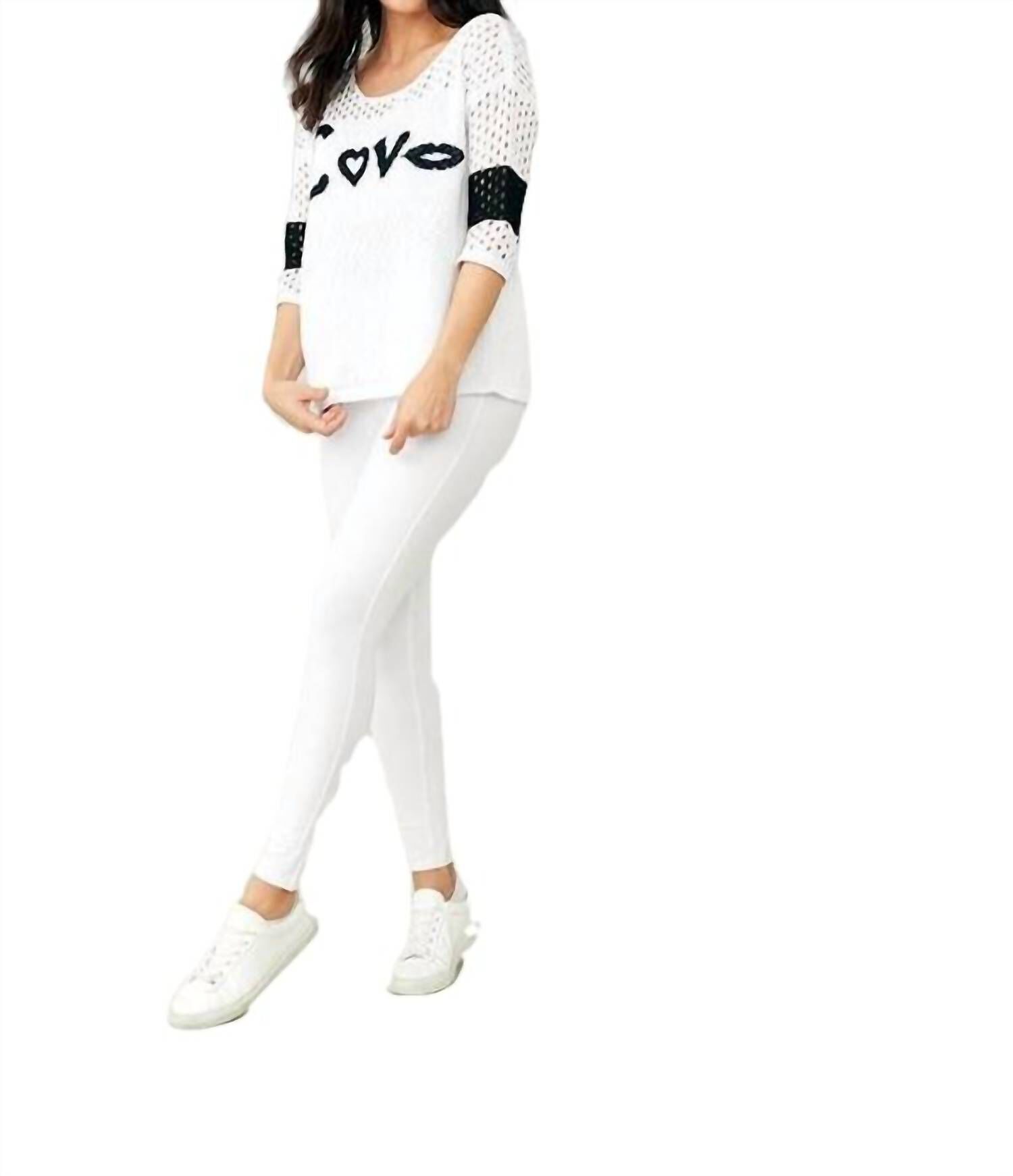 CROCHET LOVE CREW IN WHITE, , alternate image number 4
