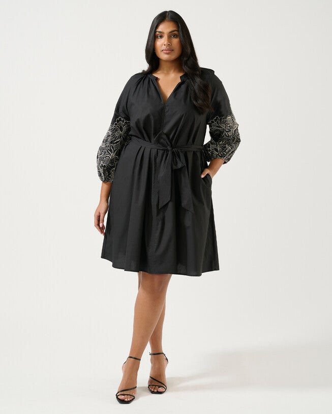 Cala Emb Dress, Black / Black, alternate image number 1